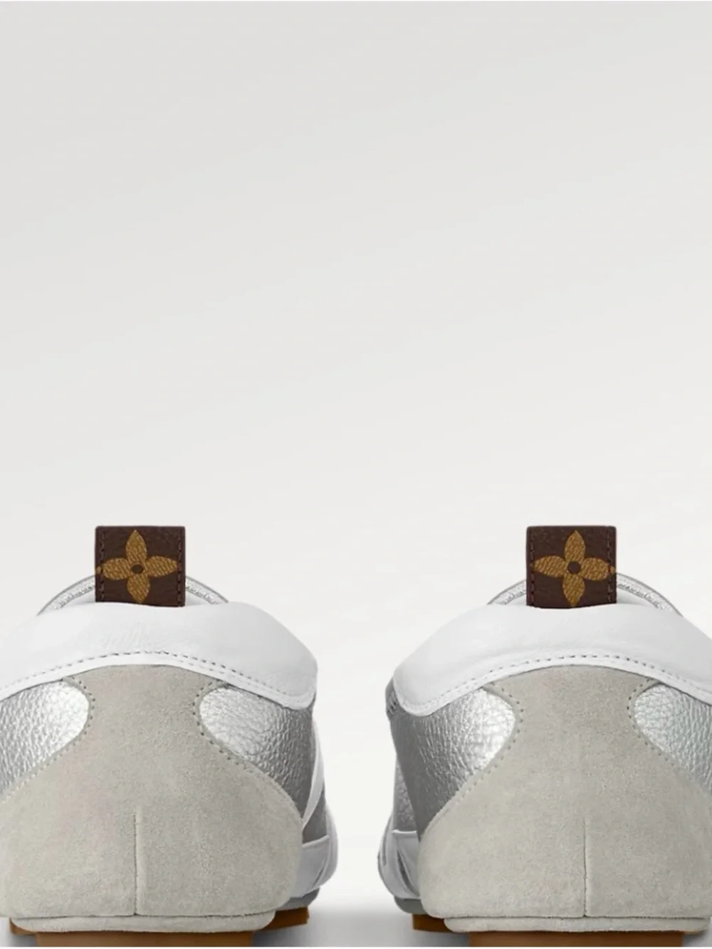 Louis Vuitton LV Sneakerina Metallic Silver White Women's Sneakers Size 7